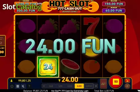 Schermo7. Hot Slot: 777 Cash Out Extremely Light slot