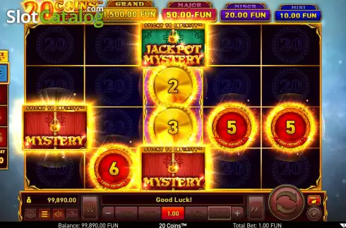 Gameplay Screen 2. 20 Coins slot