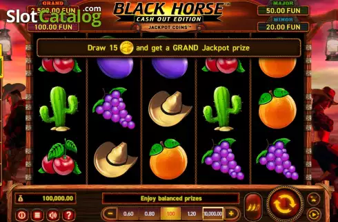 Game Screen. Black Horse Cash Out Edition slot