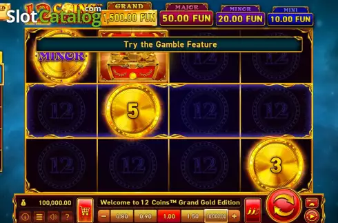 Game Screen. 12 Coins Grand Gold Edition slot