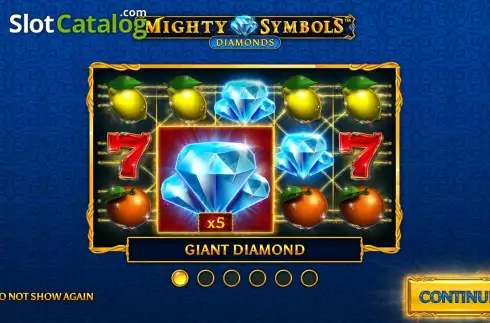 Start Screen. Mighty Symbols: Diamonds slot