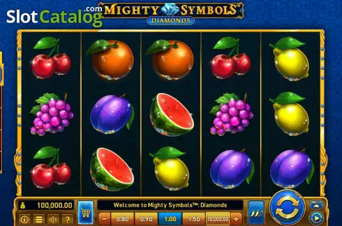 Game Screen. Mighty Symbols: Diamonds slot