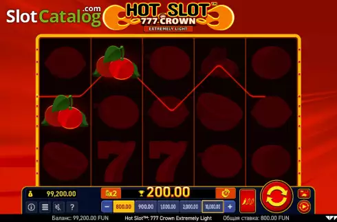 Скрин2. Hot Slot: 777 Crown Extremely Light слот