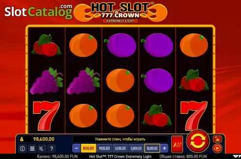 Скрин3. Hot Slot: 777 Crown Extremely Light слот