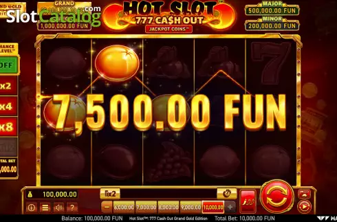 Win screen. Hot Slot: 777 Cash Out Grand Gold Edition slot