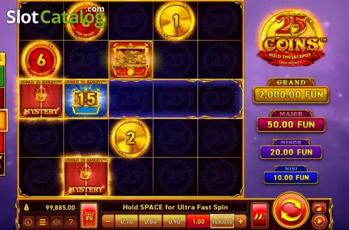 Gameplay Screen 2. 25 Coins slot