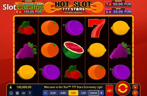 Game Screen. Hot Slot: 777 Stars Extremely Light slot