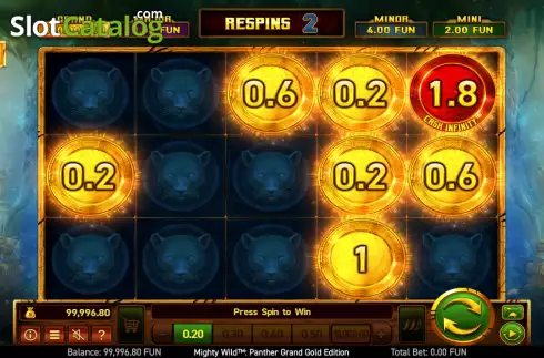 Bonus game screen. Mighty Wild: Panther Grand Gold Edition slot
