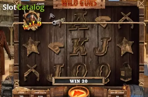 Wild Win screen. Wild Guns (Wazdan) slot