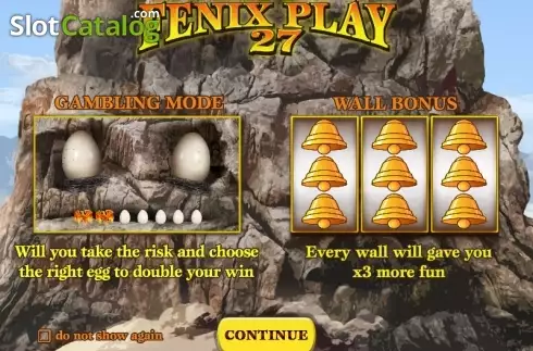 Intro Game screen. Fenix Play 27 Deluxe slot