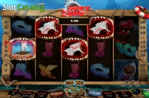 Win Screen. Hungry Shark (Wazdan) slot