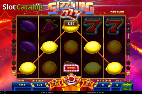 Win. Sizzling 777 Deluxe slot