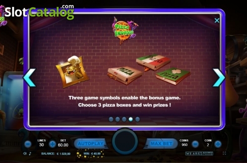 Features 2. Pizza Invaders slot