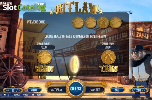 Gamble screen. Outlaw (We Are Casino) slot