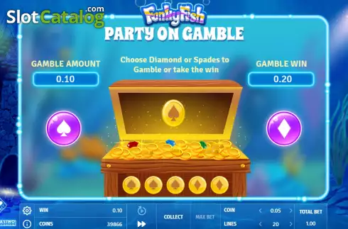 Gamble / Risk Game screen. Funky Fish slot