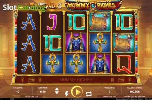 Bildschirm2. James Gold and the Mummy Riches slot