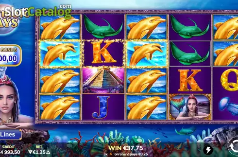 Big Win Screen. Mermaid Pays slot