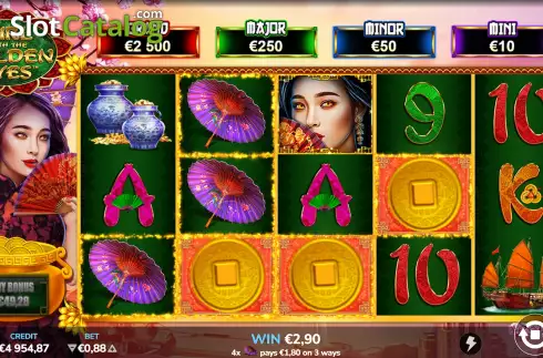 Win Screen 2. Girl with the Golden Eyes slot