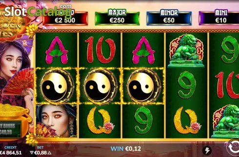 Free Spins Win Screen. Girl with the Golden Eyes slot
