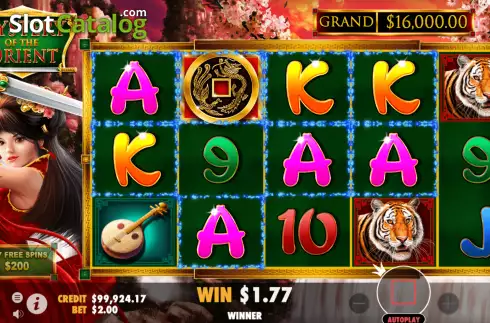 Schermo3. Mystery of the Orient slot