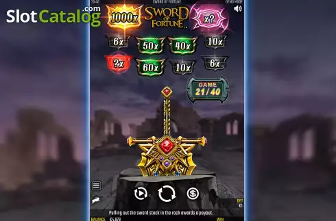 Gameplay Screen 2. Sword of Fortune slot