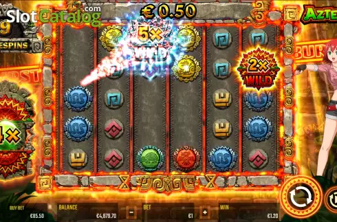 Free Spins Gameplay Screen. Aztec-X slot