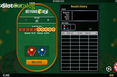 Pantalla2. Beyond Dice Tragamonedas
