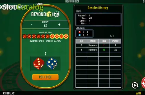 Pantalla3. Beyond Dice Tragamonedas