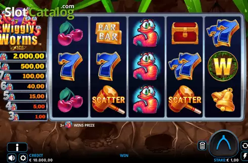 Reels Screen. 9 Wiggly Worms slot