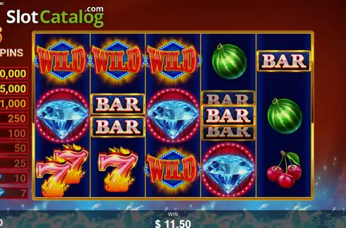 Free Spins Gameplay Screen 2. 12 Super Hot Diamonds Extreme slot