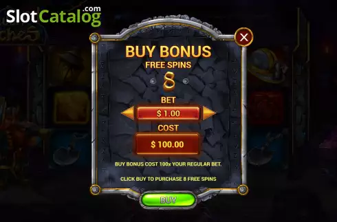 Buy Feature Screen. Dwarf Riches slot