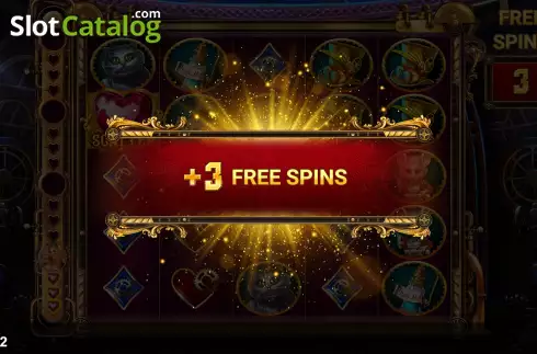 Free Spins Gameplay Screen. Alice Mega Riches slot