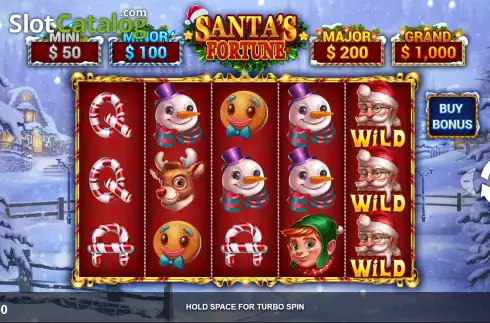 Game Screen. Santa's Fortune slot