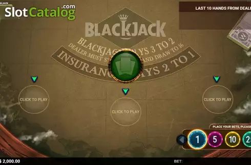 Game Screen. Dragons of the North - Blackjack slot
