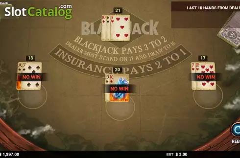 Bildschirm5. Dragons of the North - Blackjack slot