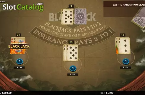Gameplay Screen 3. Dragons of the North - Blackjack slot