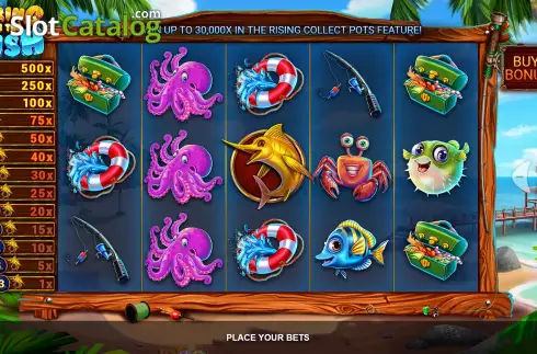 Game Screen. Bring in the Fish slot