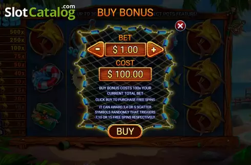 Buy Feature Screen. Bring in the Fish slot