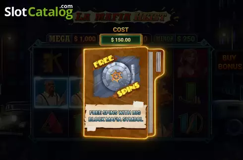 Free Spins Win Screen. La Mafia Heist slot