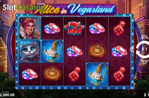 Game Screen. Alice in Vegasland slot