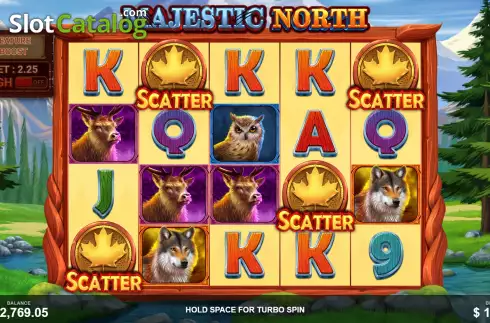 Free Spins Win Screen. Majestic North slot