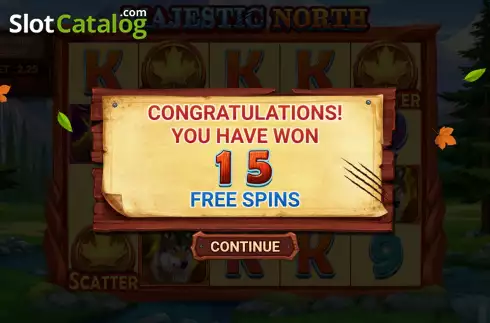 Free Spins Win Screen 2. Majestic North slot