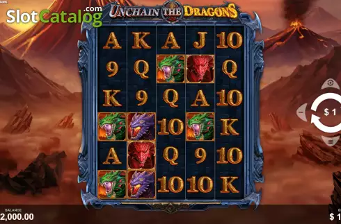 Game Screen. Unchain The Dragons slot