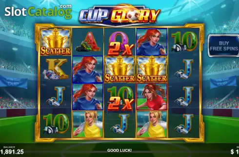 Free Spins Win Screen. Cup Glory slot