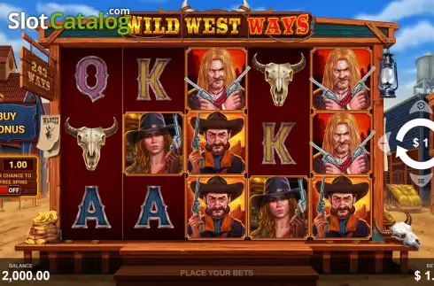 Game Screen. Wild West Ways slot