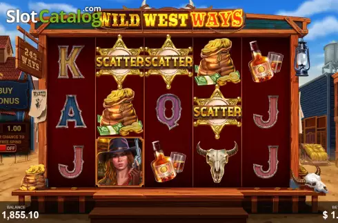 Free Spins Win Screen. Wild West Ways slot