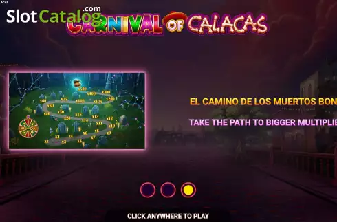 Start Screen. Carnival of Calacas slot