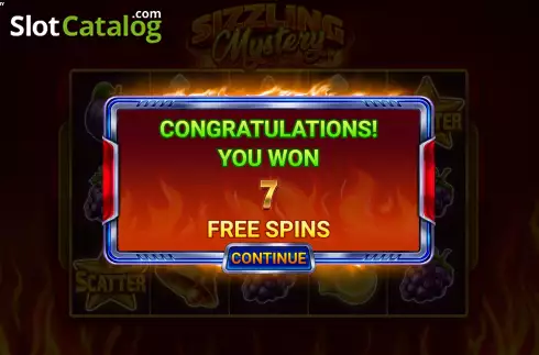 Free Spins Win Screen 2. Sizzling Mystery slot