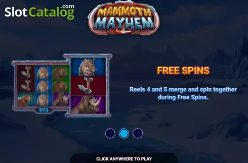 Start Screen. Mammoth Mayhem slot