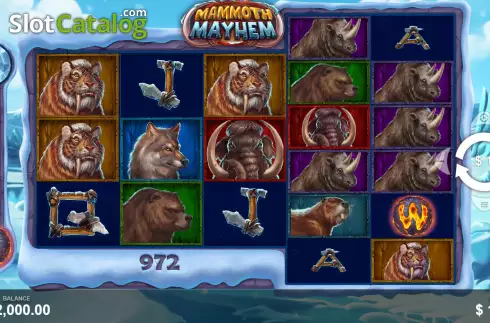 Game Screen. Mammoth Mayhem slot